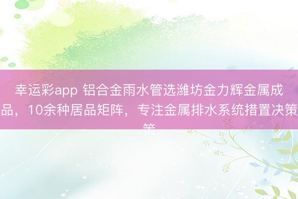 幸运彩app 铝合金雨水管选潍坊金力辉金属成品，10余种居品矩阵，专注金属排水系统措置决策